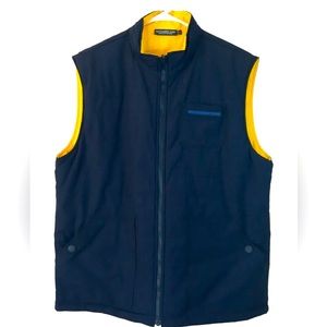 Southern Tide Mens Reversible Puffer Vest Size Small Bllue/Yellow